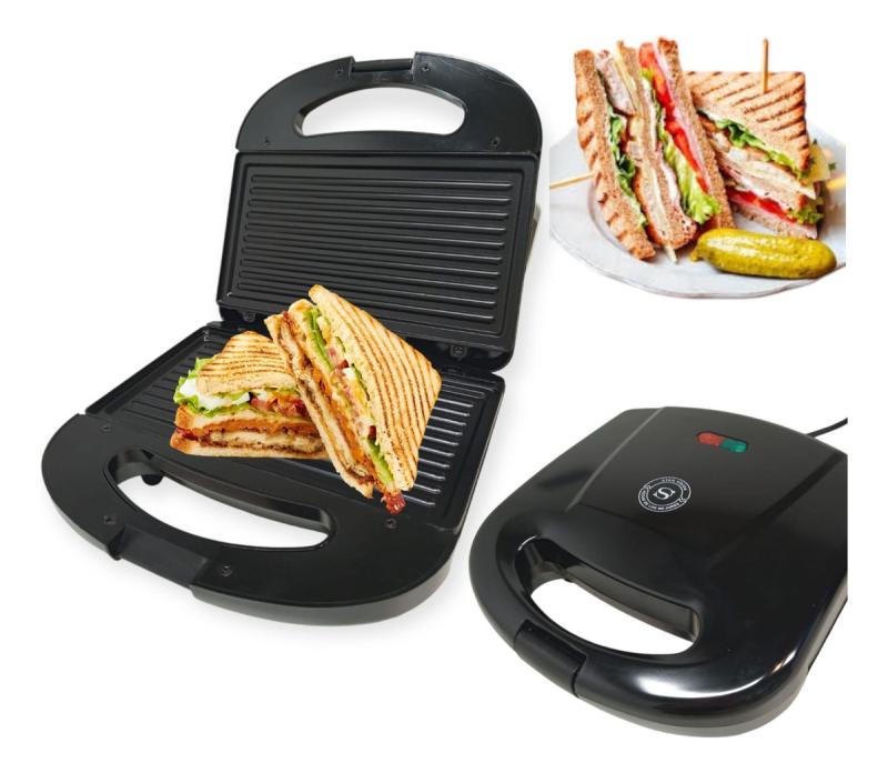 Sandwichera Tostadora Eléctrica Placa Antiadherente