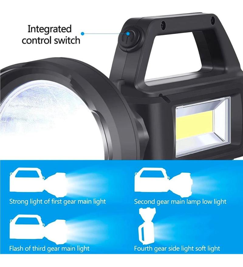 Linterna Farol Reflector Busca Huella Recargable Led Cob Usb